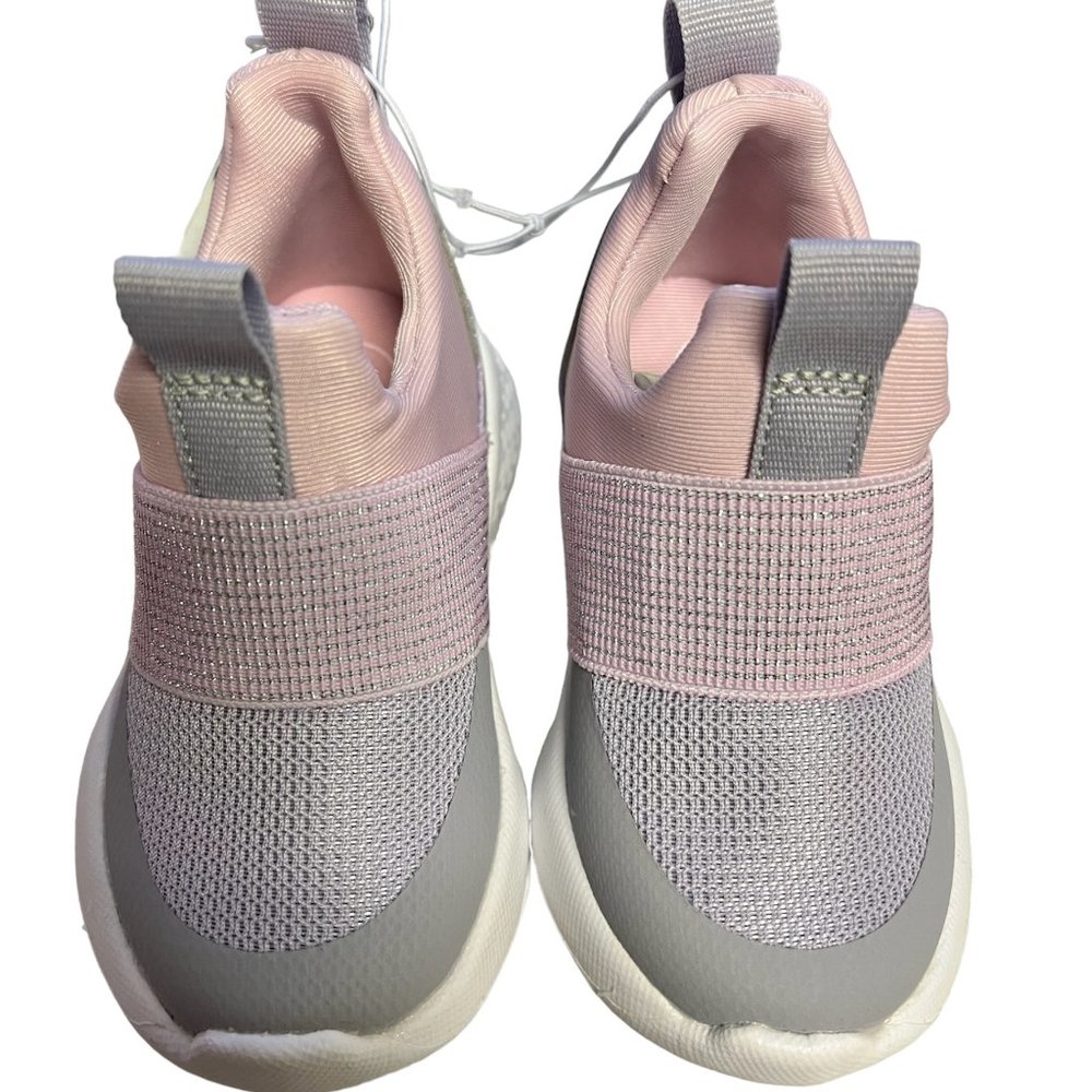 New Toddler Girls Cat & Jack Pink Gray Slip on Sneakers Shoes Size 5 Lightweight